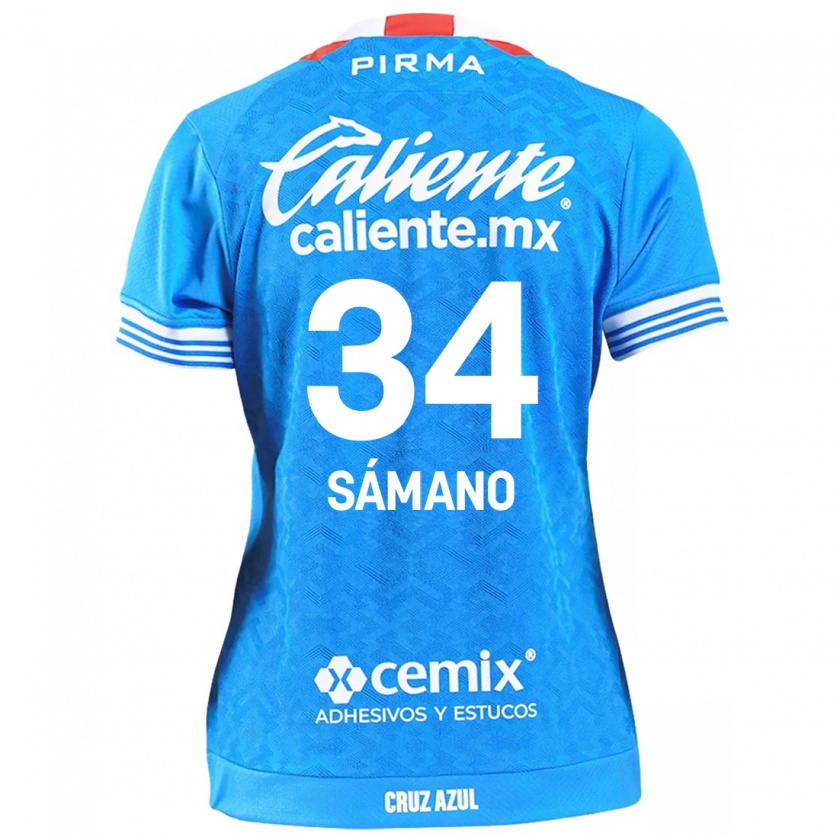 Kandiny Niño Camiseta Leonardo Sámano #34 Cielo Azul 1ª Equipación 2024/25 La Camisa México