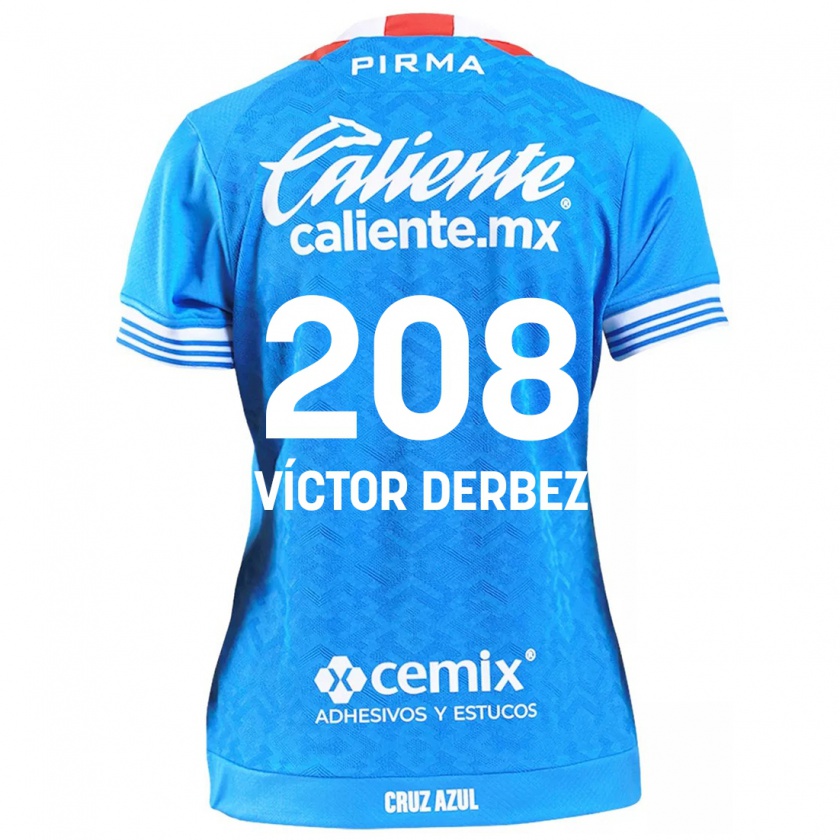 Kandiny Kinderen Louis Víctor Derbez #208 Hemelsblauw Thuisshirt Thuistenue 2024/25 T-Shirt