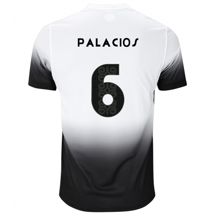 Kandiny Kinderen Diego Palacios #6 Wit Zwart Thuisshirt Thuistenue 2024/25 T-Shirt België