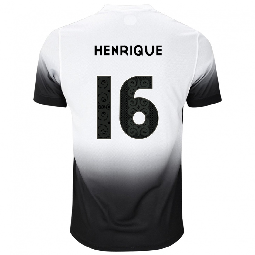 Kandiny Kinderen Pedro Henrique #16 Wit Zwart Thuisshirt Thuistenue 2024/25 T-Shirt België