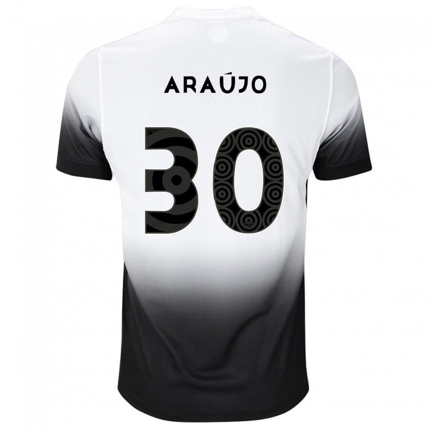 Kandiny Kinderen Matheus Araújo #30 Wit Zwart Thuisshirt Thuistenue 2024/25 T-Shirt