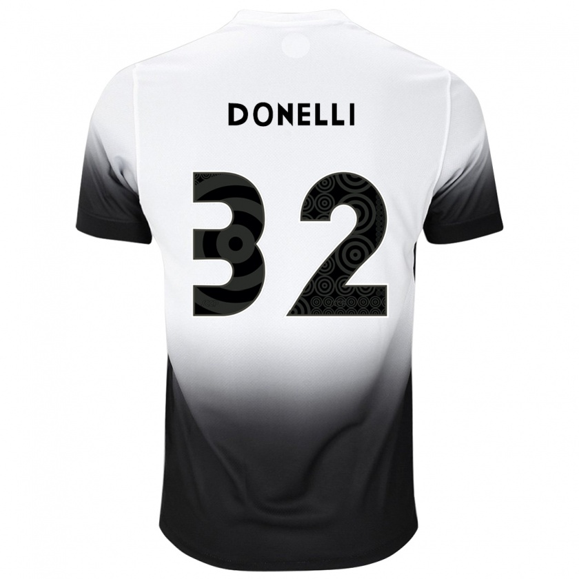 Kandiny Kinderen Matheus Donelli #32 Wit Zwart Thuisshirt Thuistenue 2024/25 T-Shirt België