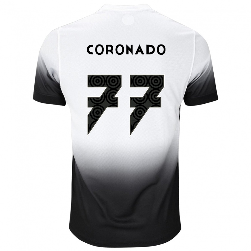 Kandiny Kinderen Igor Coronado #77 Wit Zwart Thuisshirt Thuistenue 2024/25 T-Shirt