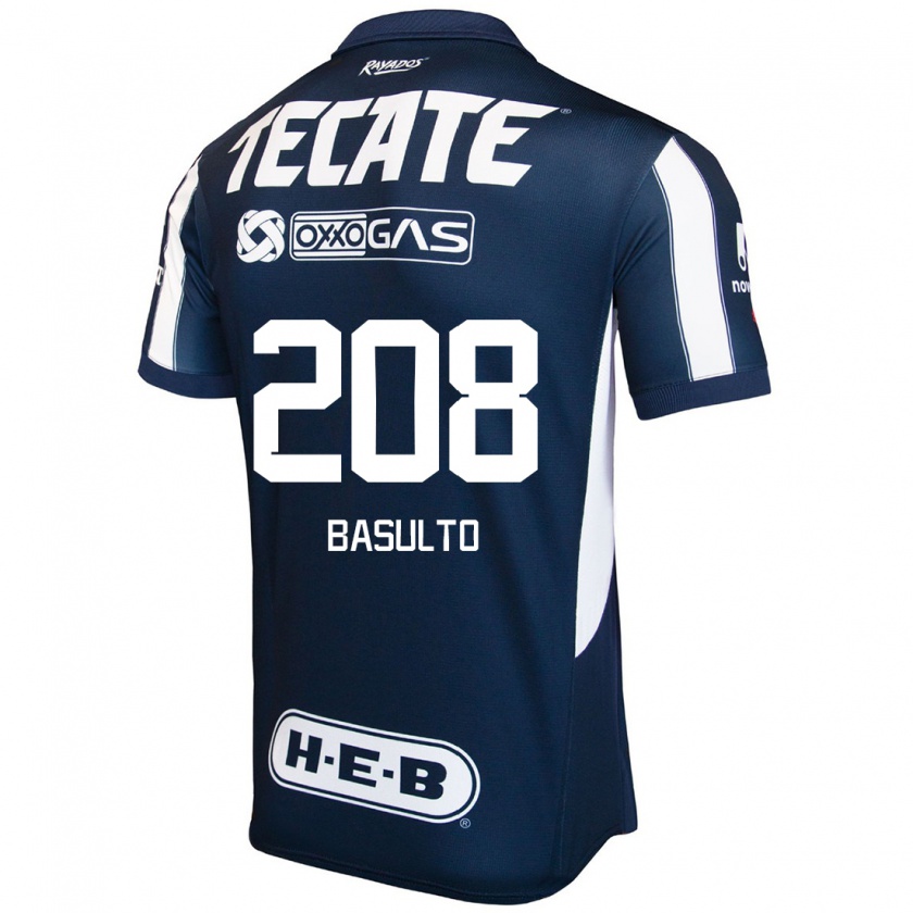 Kandiny Niño Camiseta Luis Basulto #208 Azul Rojo Blanco 1ª Equipación 2024/25 La Camisa México