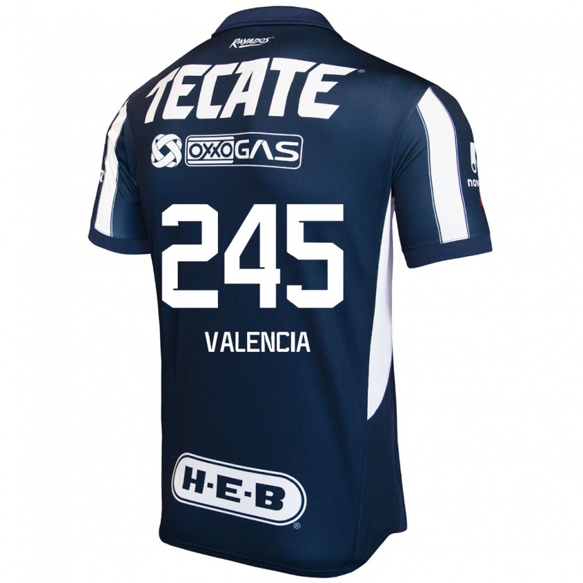 Kandiny Niño Camiseta Cristian Valencia #245 Azul Rojo Blanco 1ª Equipación 2024/25 La Camisa