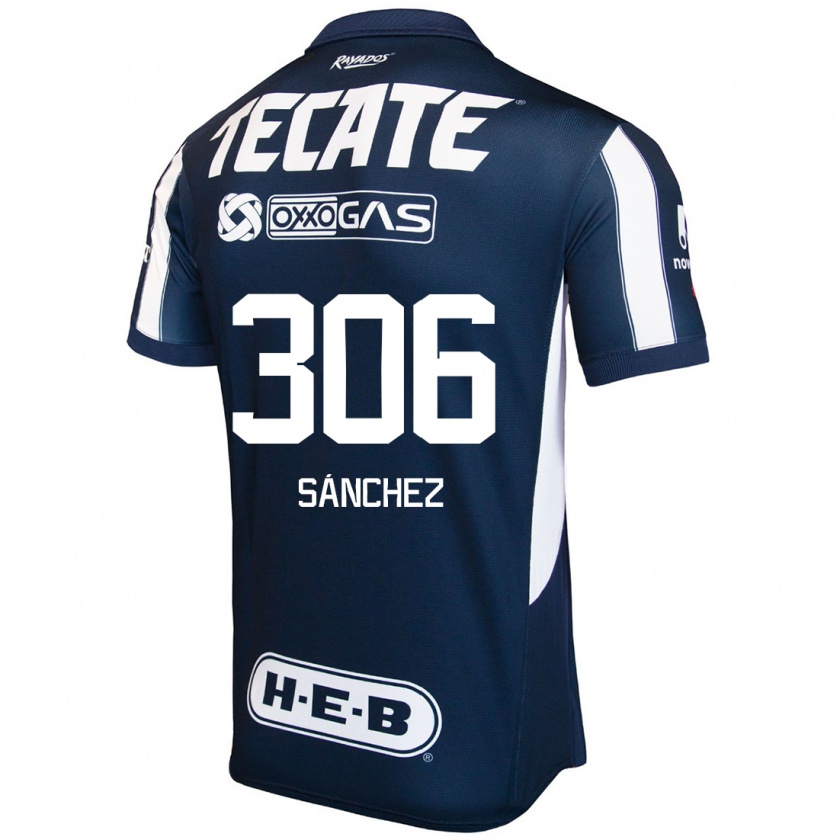 Kandiny Niño Camiseta Jorge Sánchez #306 Azul Rojo Blanco 1ª Equipación 2024/25 La Camisa