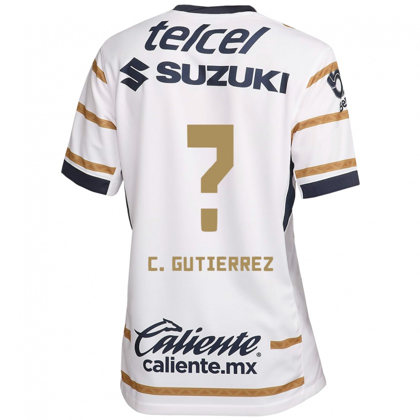 Kandiny Niño Camiseta Carlos Gutiérrez #0 Obsidiana Blanca 1ª Equipación 2024/25 La Camisa