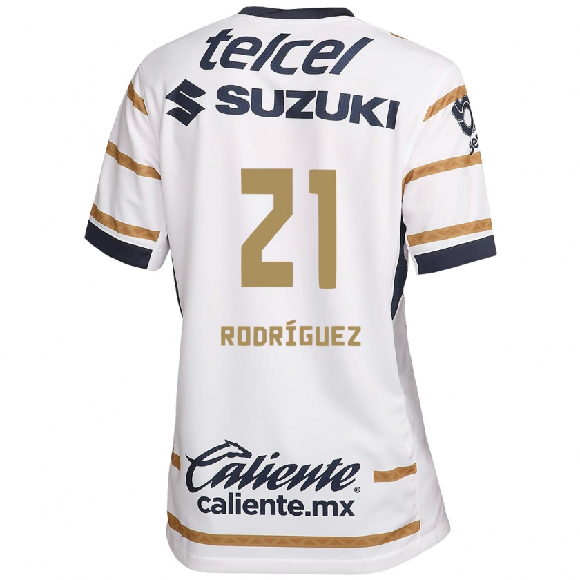 Kandiny Niño Camiseta Michell Rodríguez #21 Obsidiana Blanca 1ª Equipación 2024/25 La Camisa