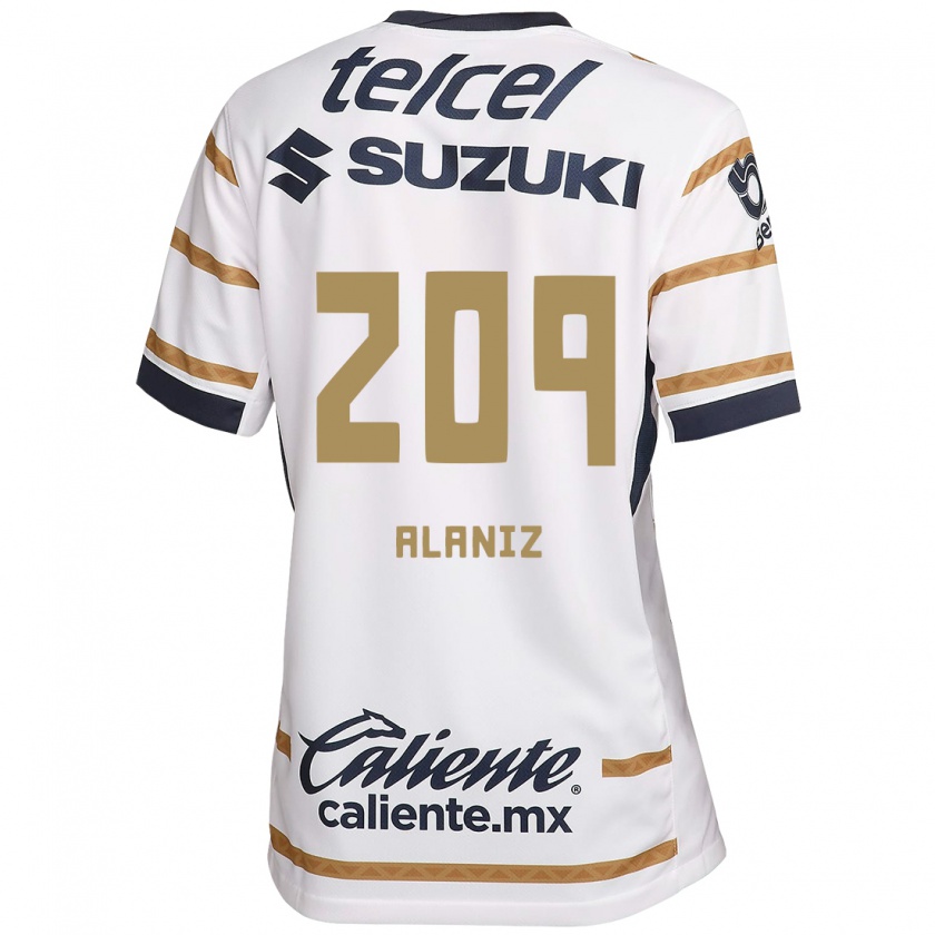 Kandiny Niño Camiseta Jorge Alaniz #209 Obsidiana Blanca 1ª Equipación 2024/25 La Camisa