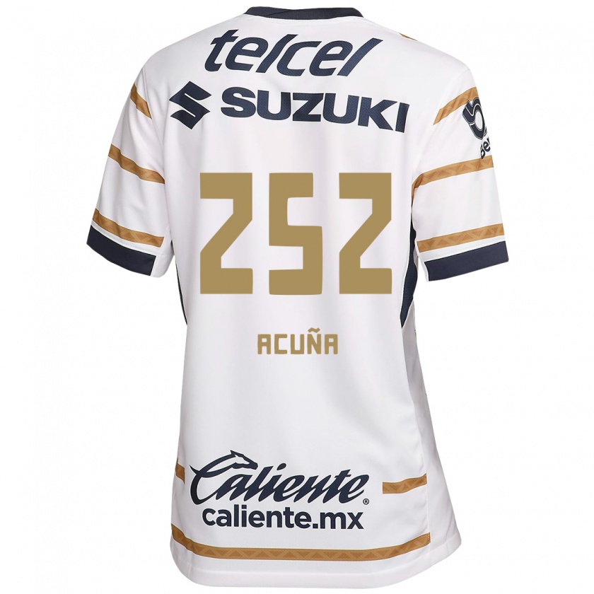 Kandiny Niño Camiseta José Acuña #252 Obsidiana Blanca 1ª Equipación 2024/25 La Camisa