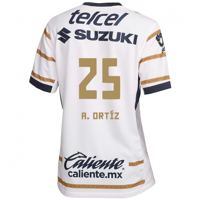 Kandiny Niño Camiseta Arturo Ortiz #25 Obsidiana Blanca 1ª Equipación 2024/25 La Camisa