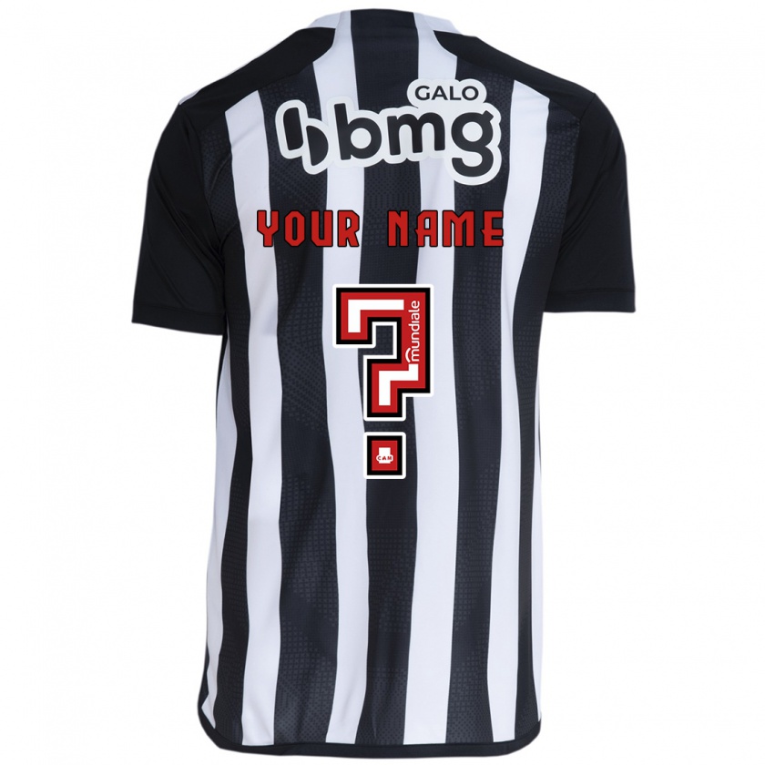 Kandiny Niño Camiseta Su Nombre #0 Blanco Negro 1ª Equipación 2024/25 La Camisa