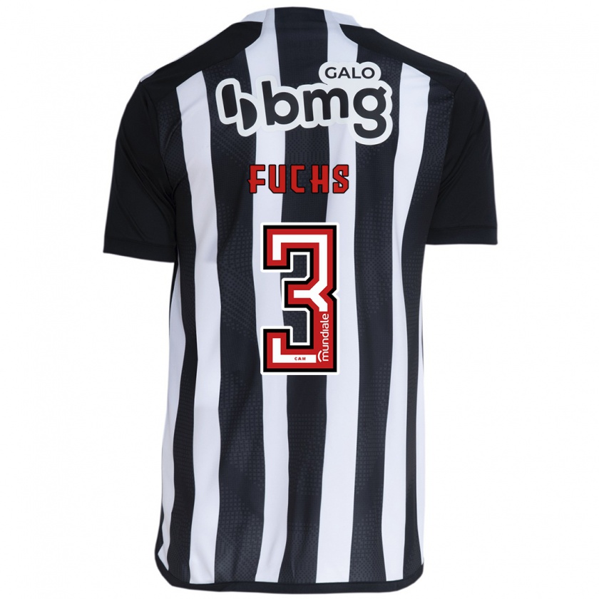 Kandiny Kinderen Bruno Fuchs #3 Wit Zwart Thuisshirt Thuistenue 2024/25 T-Shirt België