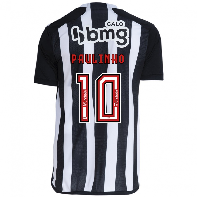 Kandiny Niño Camiseta Paulinho #10 Blanco Negro 1ª Equipación 2024/25 La Camisa