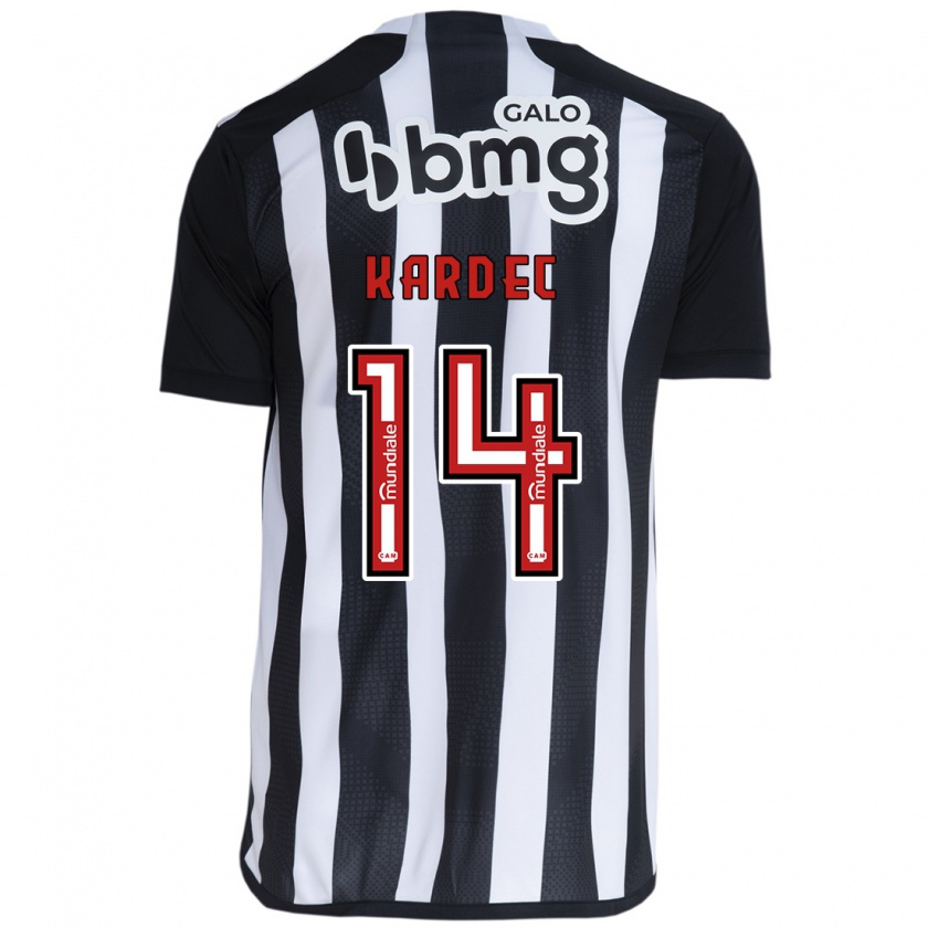 Kandiny Niño Camiseta Alan Kardec #14 Blanco Negro 1ª Equipación 2024/25 La Camisa