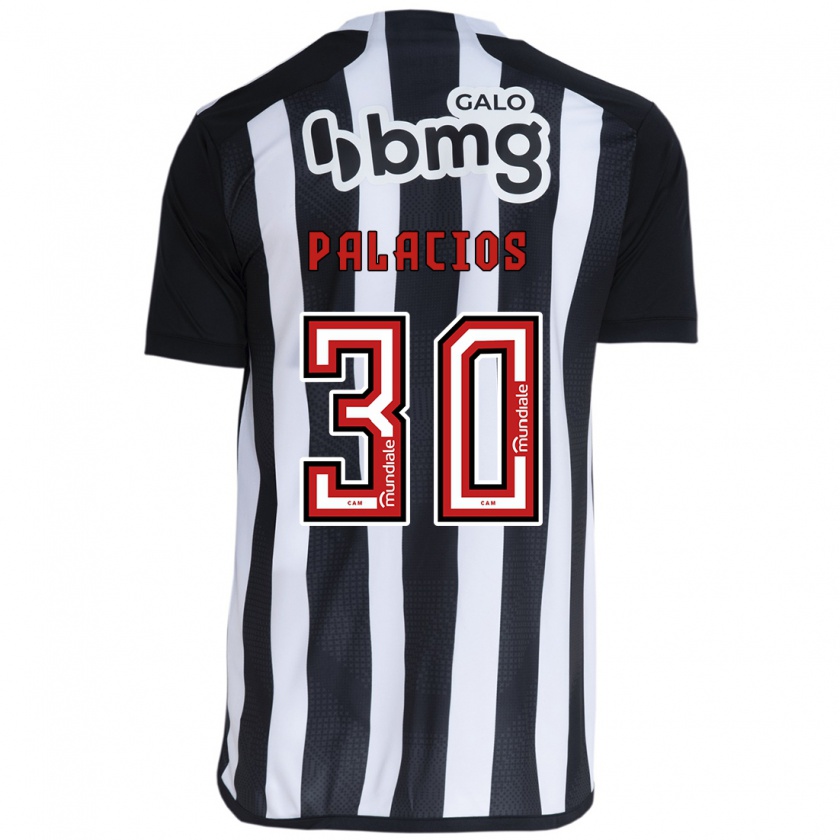 Kandiny Niño Camiseta Brahian Palacios #30 Blanco Negro 1ª Equipación 2024/25 La Camisa