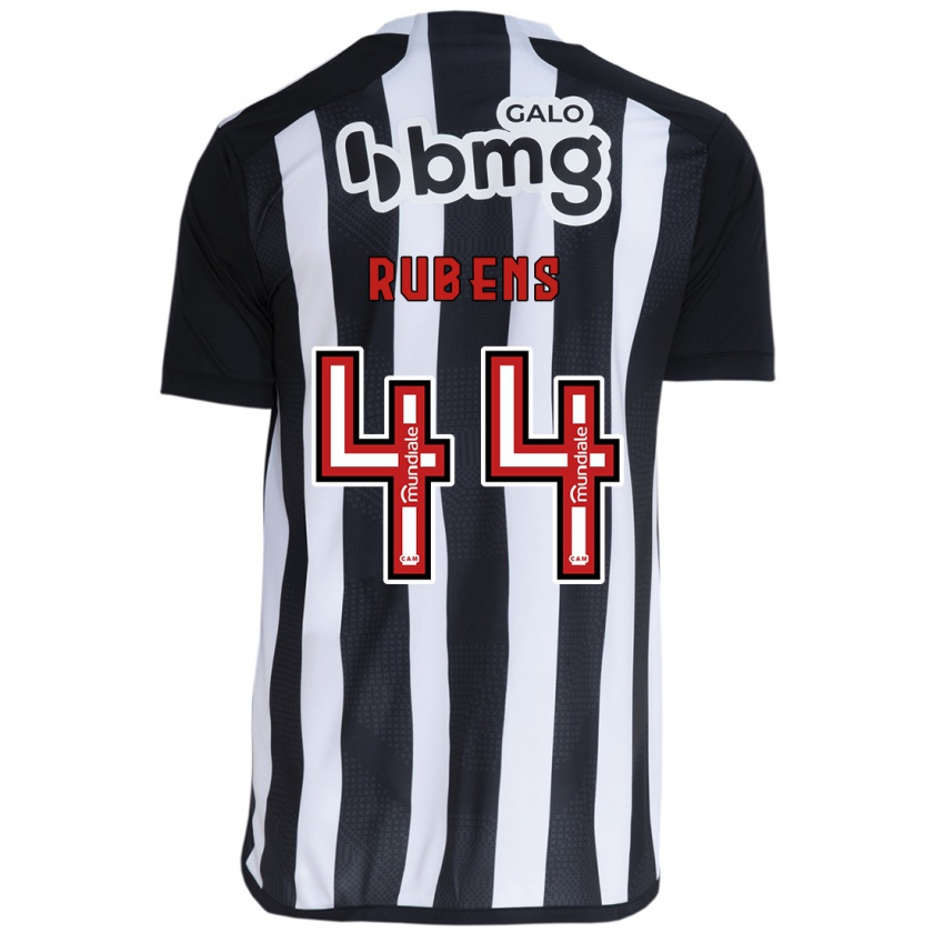 Kandiny Niño Camiseta Rubens #44 Blanco Negro 1ª Equipación 2024/25 La Camisa