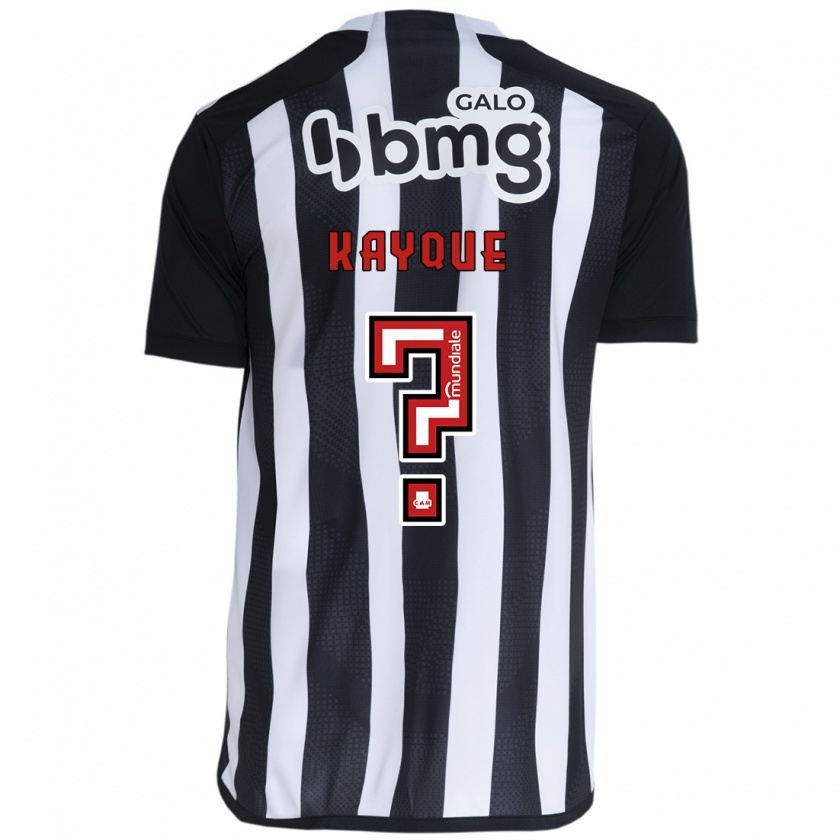 Kandiny Niño Camiseta Kayque #0 Blanco Negro 1ª Equipación 2024/25 La Camisa