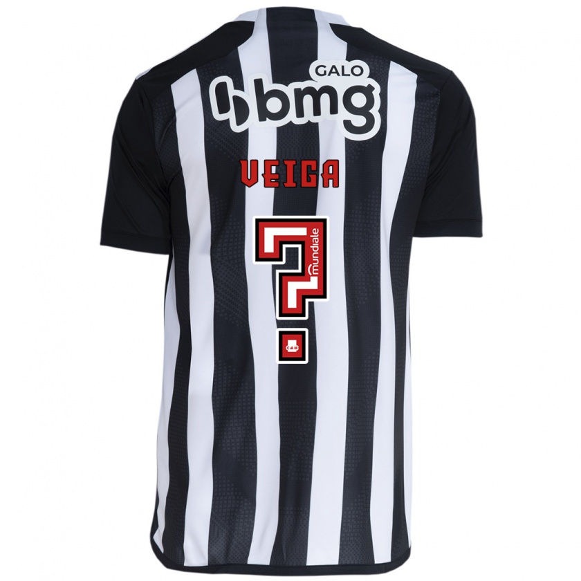 Kandiny Kinderen Gustavo Veiga #0 Wit Zwart Thuisshirt Thuistenue 2024/25 T-Shirt België