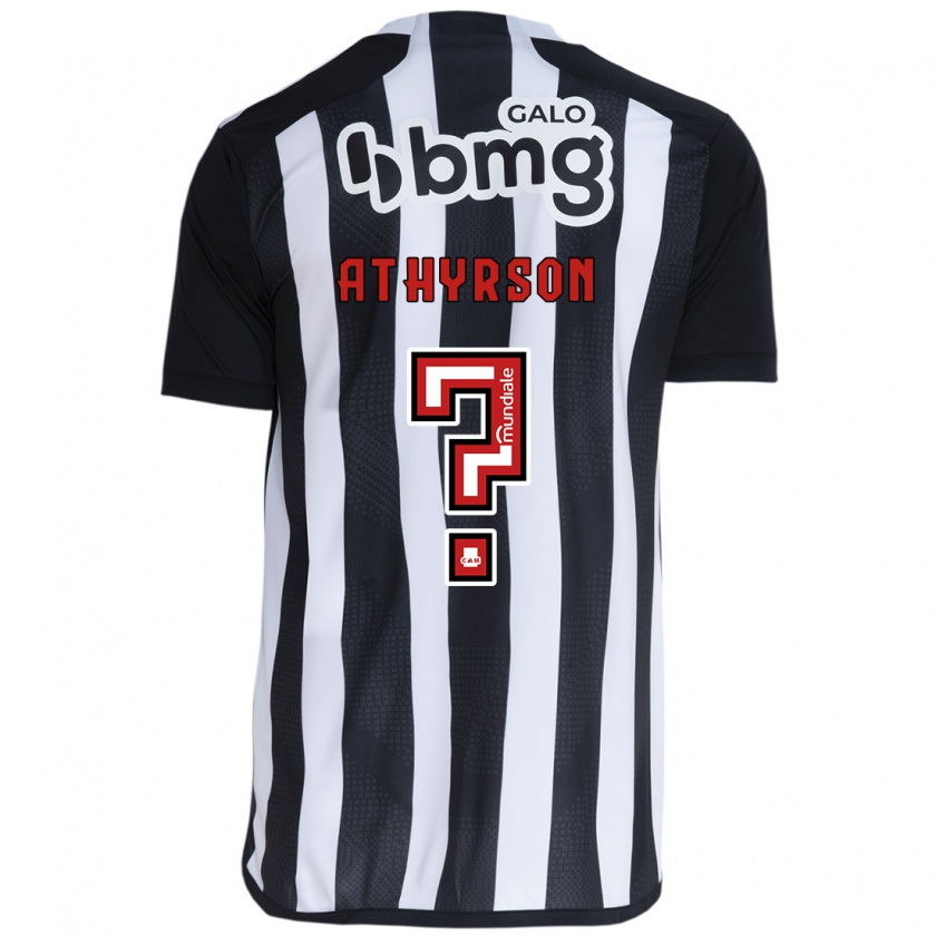 Kandiny Niño Camiseta Athyrson #0 Blanco Negro 1ª Equipación 2024/25 La Camisa