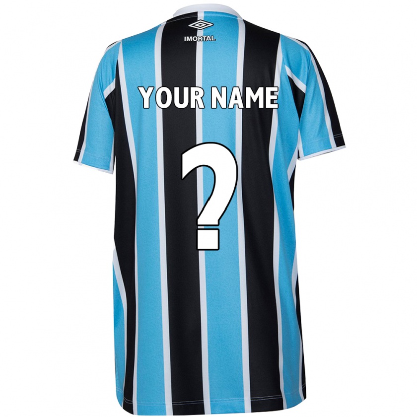 Kandiny Bambino Maglia Il Tuo Nome #0 Blu Nero Bianco Kit Gara Home 2024/25 Maglietta