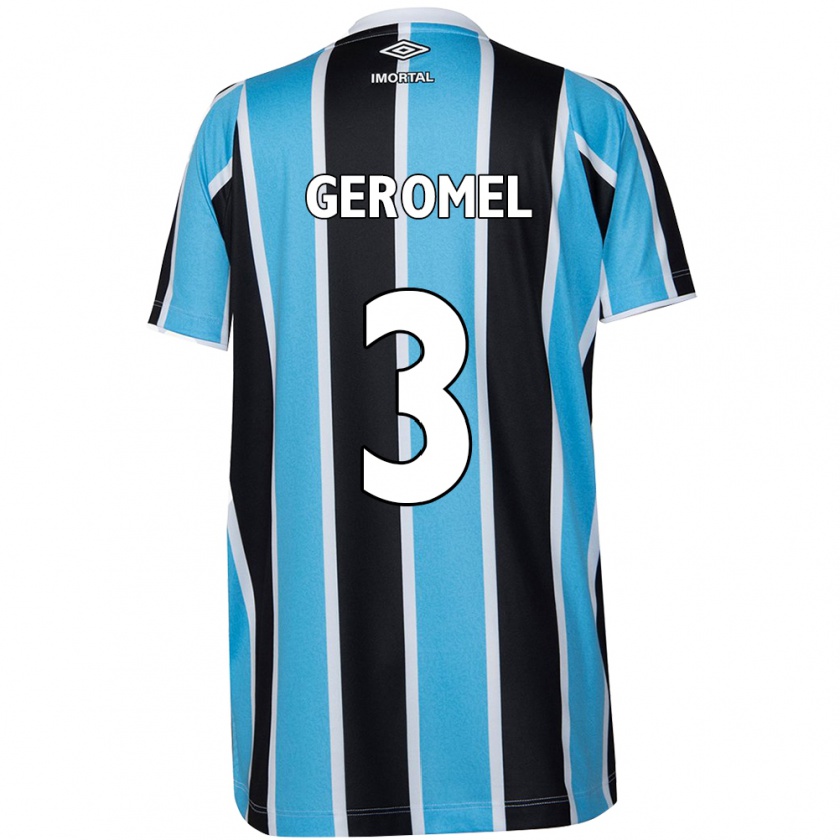 Kandiny Kinderen Pedro Geromel #3 Blauw Zwart Wit Thuisshirt Thuistenue 2024/25 T-Shirt België