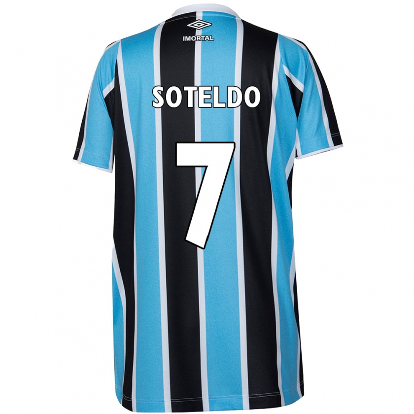 Kandiny Bambino Maglia Yeferson Soteldo #7 Blu Nero Bianco Kit Gara Home 2024/25 Maglietta