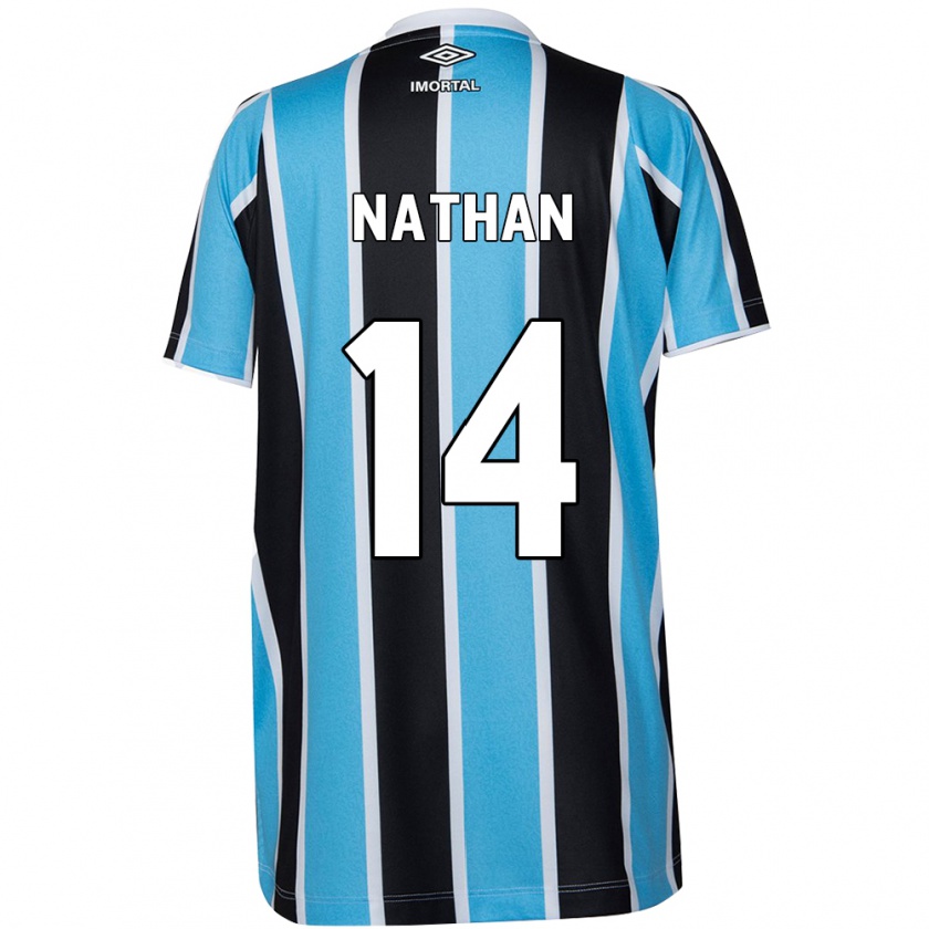 Kandiny Bambino Maglia Nathan #14 Blu Nero Bianco Kit Gara Home 2024/25 Maglietta