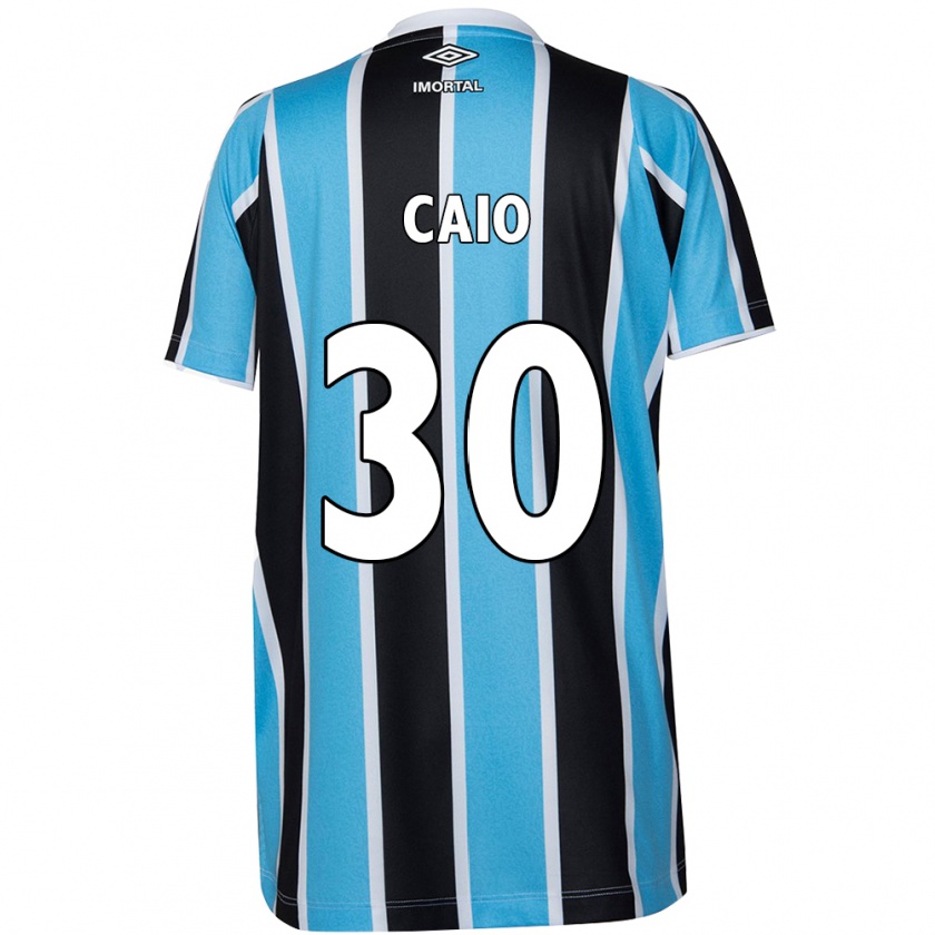 Kandiny Kinderen Rodrigo Caio #30 Blauw Zwart Wit Thuisshirt Thuistenue 2024/25 T-Shirt