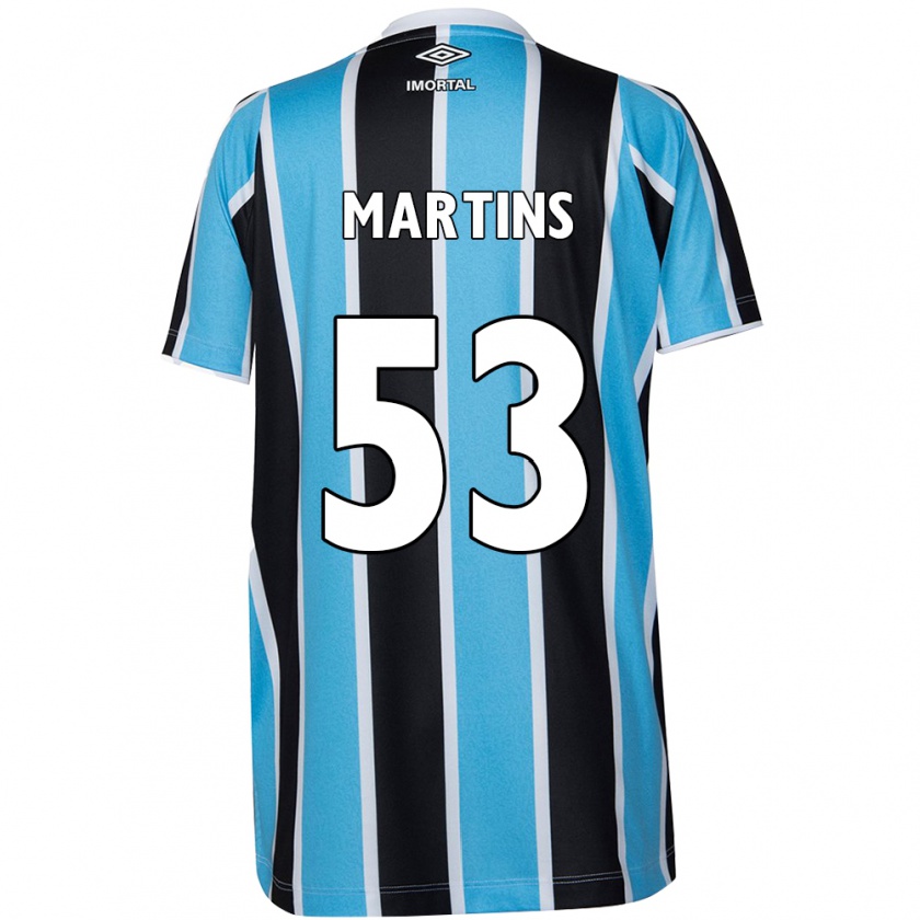 Kandiny Kinderen Gustavo Martins #53 Blauw Zwart Wit Thuisshirt Thuistenue 2024/25 T-Shirt