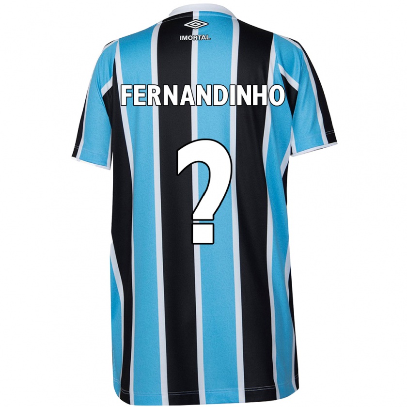 Kandiny Kinderen Fernandinho #0 Blauw Zwart Wit Thuisshirt Thuistenue 2024/25 T-Shirt