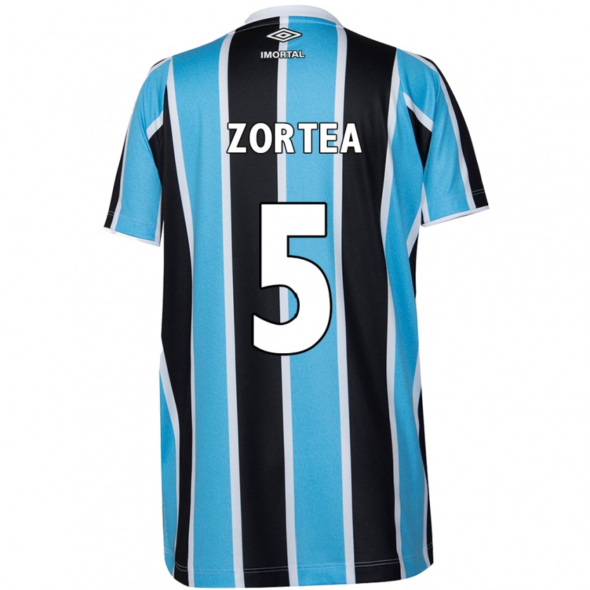 Kandiny Kinderen Bernardo Zortea #5 Blauw Zwart Wit Thuisshirt Thuistenue 2024/25 T-Shirt België