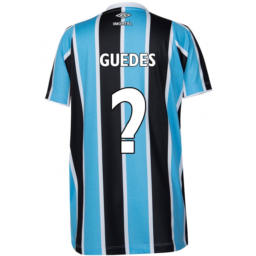 Kandiny Bambino Maglia Guilherme Guedes #0 Blu Nero Bianco Kit Gara Home 2024/25 Maglietta