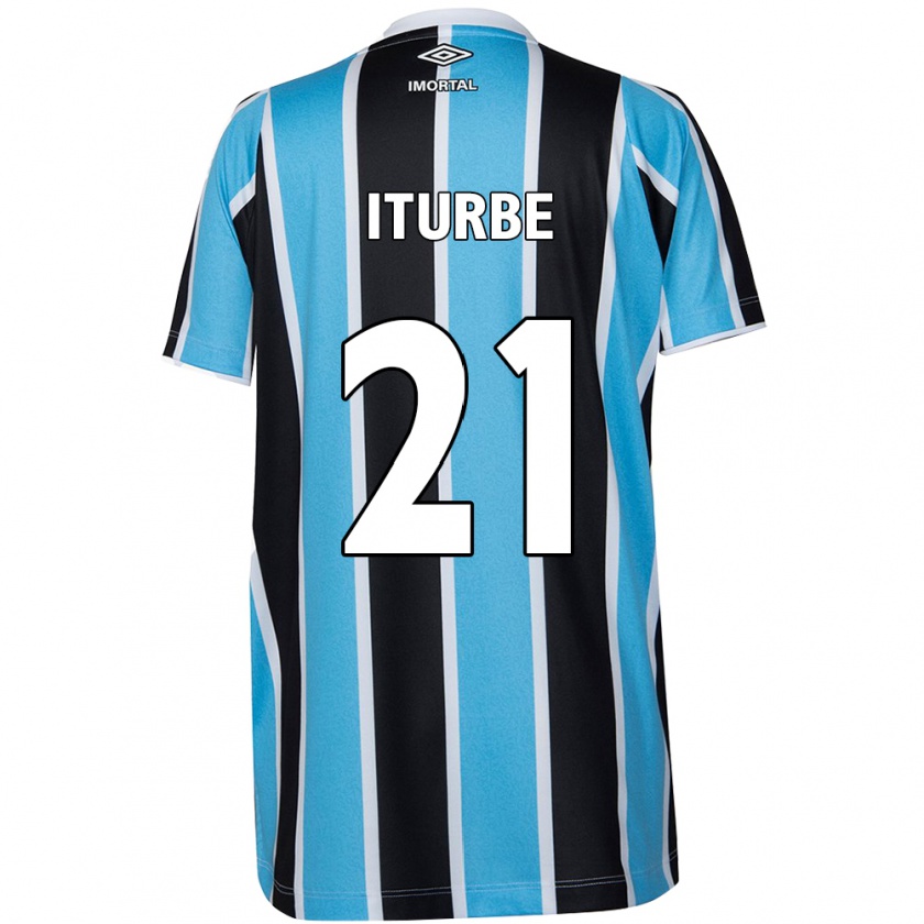 Kandiny Bambino Maglia Juan Iturbe #21 Blu Nero Bianco Kit Gara Home 2024/25 Maglietta