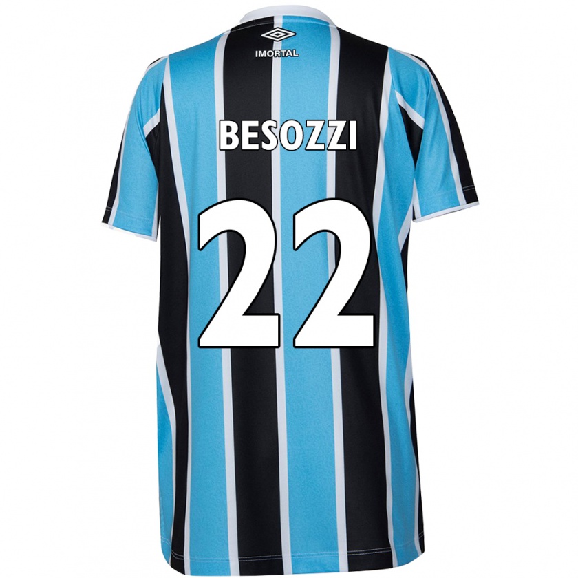 Kandiny Kinderen Lucas Besozzi #22 Blauw Zwart Wit Thuisshirt Thuistenue 2024/25 T-Shirt België