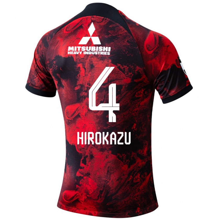 Kandiny Kinderen Hirokazu Ishihara #4 Rood Zwart Thuisshirt Thuistenue 2024/25 T-Shirt