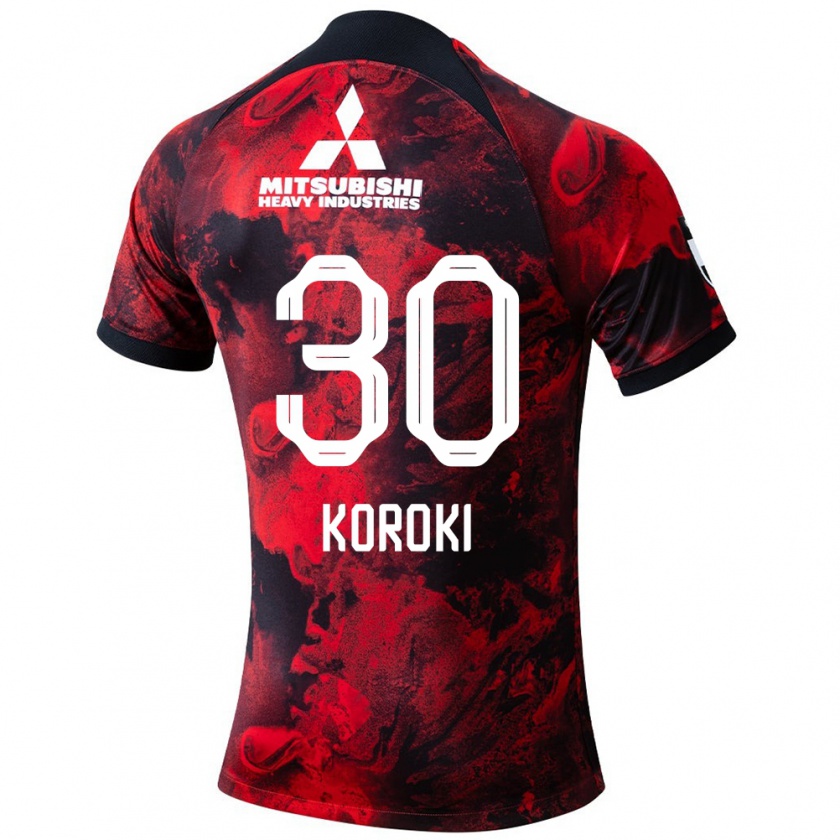 Kandiny Kinderen Shinzo Koroki #30 Rood Zwart Thuisshirt Thuistenue 2024/25 T-Shirt België