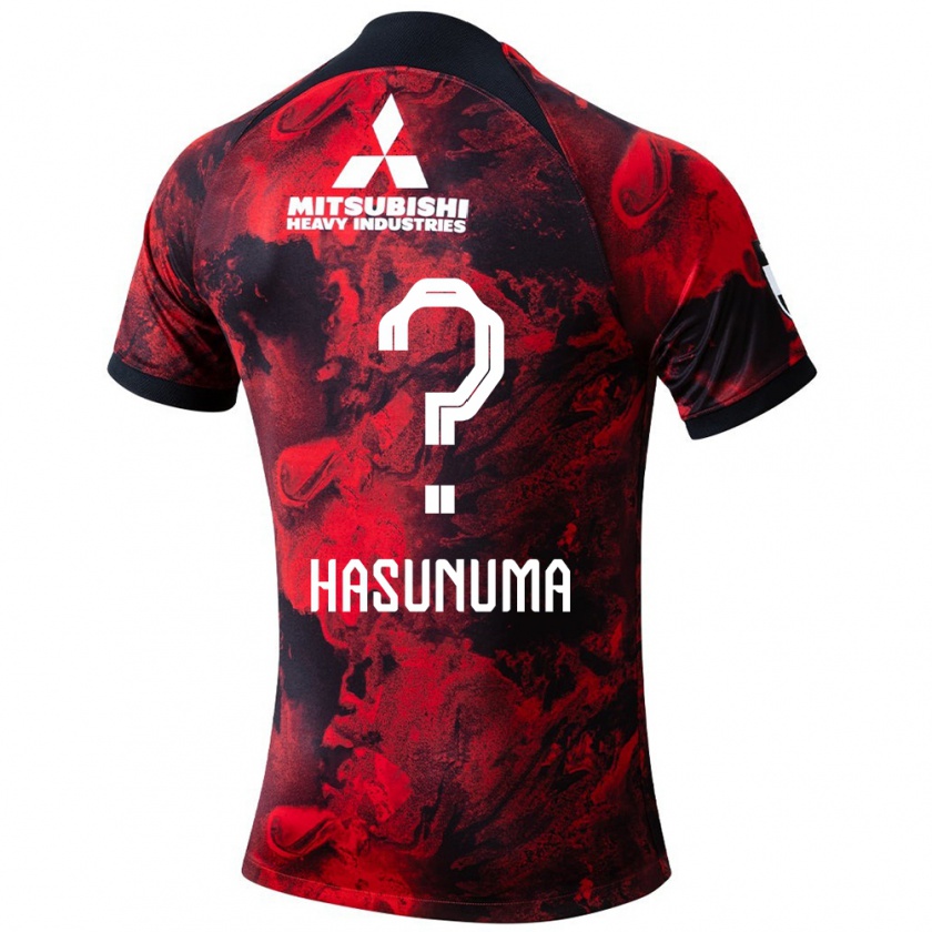 Kandiny Niño Camiseta Shunsuke Hasunuma #0 Negro Rojo 1ª Equipación 2024/25 La Camisa