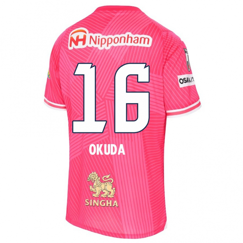 Kandiny Bambino Maglia Hayato Okuda #16 Rosa Bianco Kit Gara Home 2024/25 Maglietta