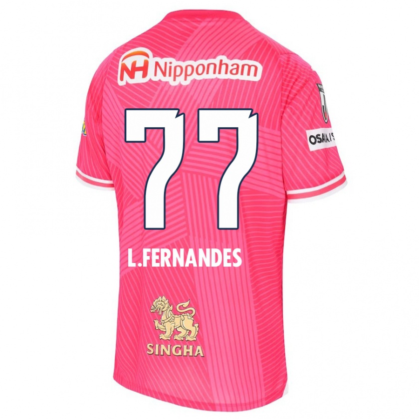 Kandiny Niño Camiseta Lucas Fernandes #77 Rosa Blanco 1ª Equipación 2024/25 La Camisa México