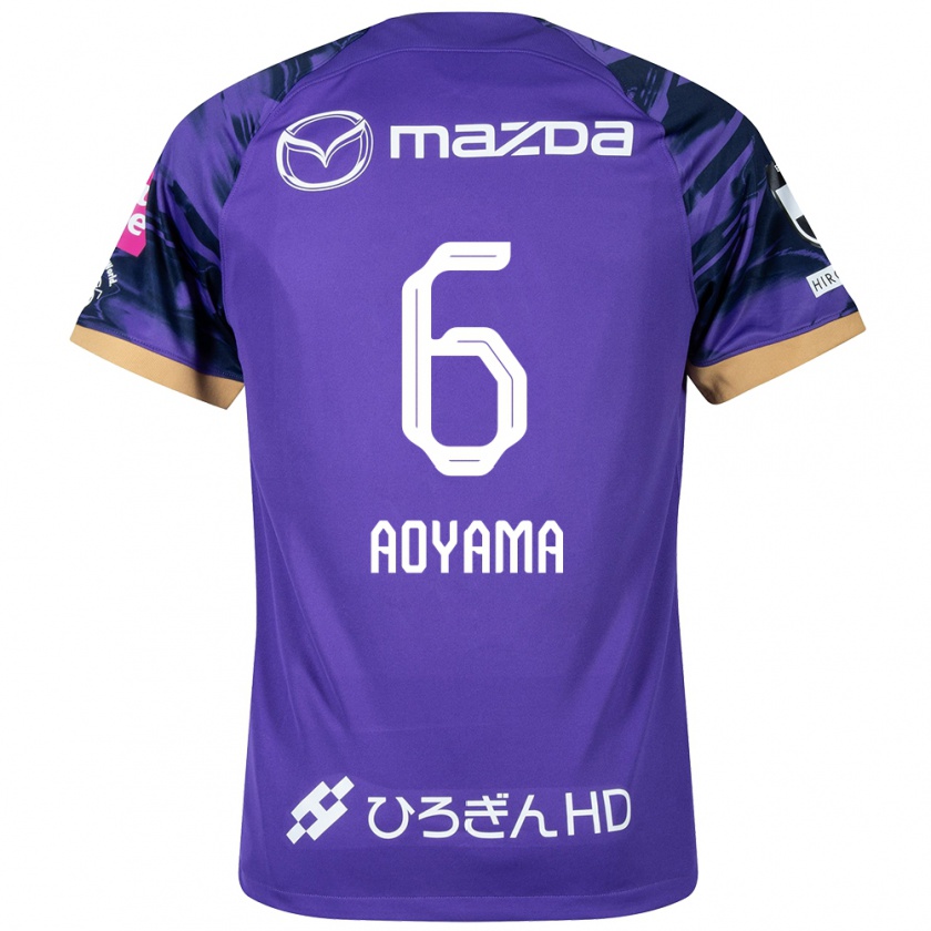 Kandiny Bambino Maglia Toshihiro Aoyama #6 Viola Bianco Kit Gara Home 2024/25 Maglietta