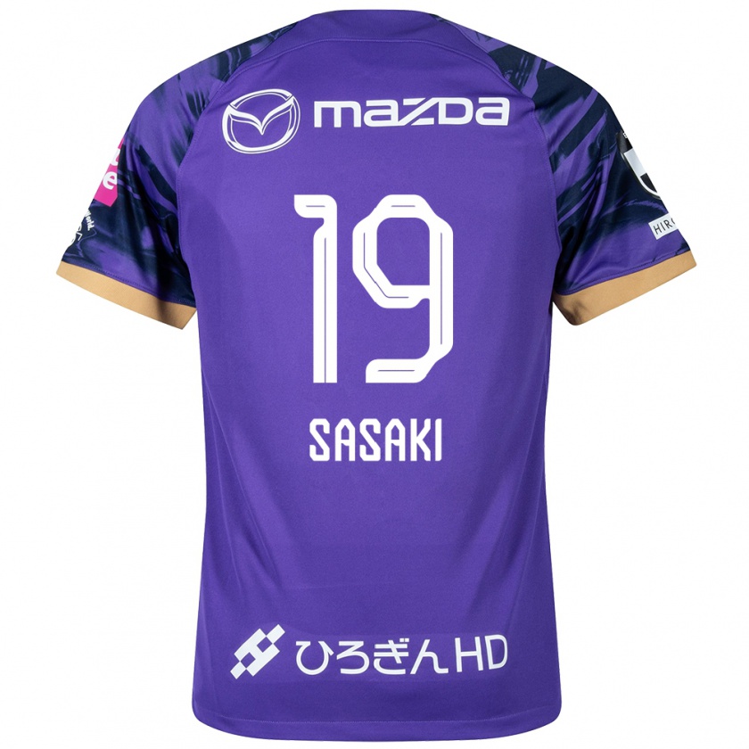 Kandiny Bambino Maglia Sho Sasaki #19 Viola Bianco Kit Gara Home 2024/25 Maglietta