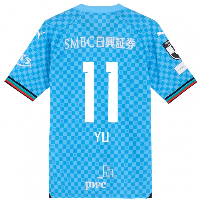 Kandiny Bambino Maglia Yu Kobayashi #11 Azzurro Blu Kit Gara Home 2024/25 Maglietta