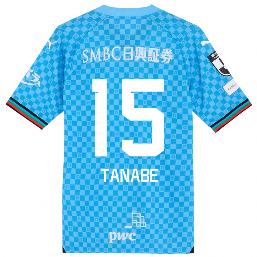 Kandiny Bambino Maglia Shuto Tanabe #15 Azzurro Blu Kit Gara Home 2024/25 Maglietta