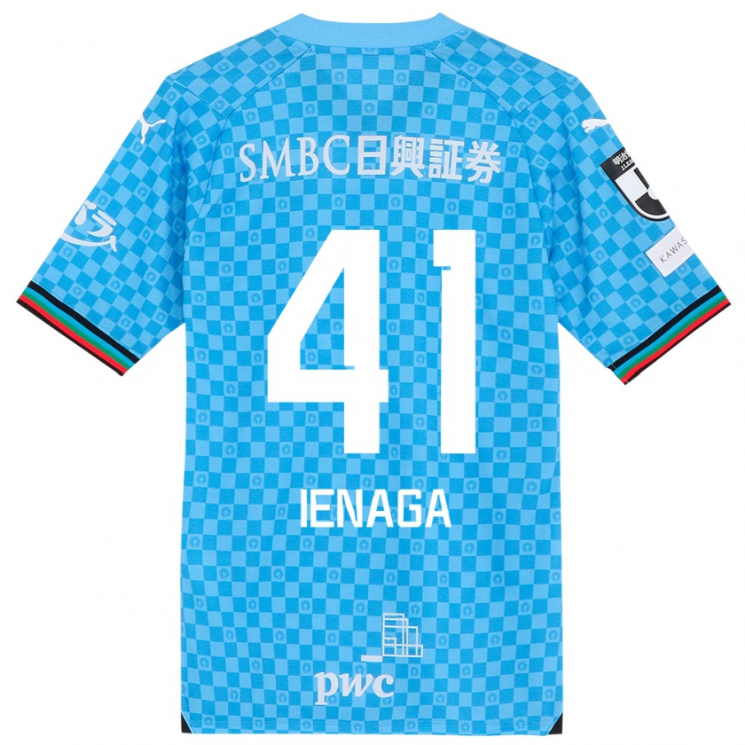 Kandiny Bambino Maglia Akihiro Ienaga #41 Azzurro Blu Kit Gara Home 2024/25 Maglietta