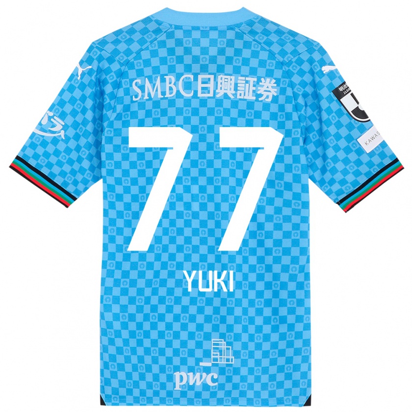 Kandiny Kinderen Yuki Yamamoto #77 Azuur Blauw Thuisshirt Thuistenue 2024/25 T-Shirt België