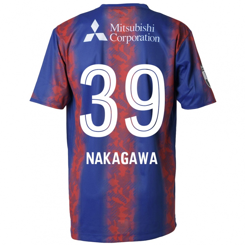 Kandiny Niño Camiseta Teruhito Nakagawa #39 Azul Rojo 1ª Equipación 2024/25 La Camisa