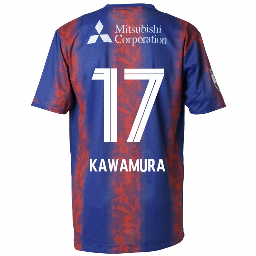 Kandiny Niño Camiseta Riku Kawamura #17 Azul Rojo 1ª Equipación 2024/25 La Camisa