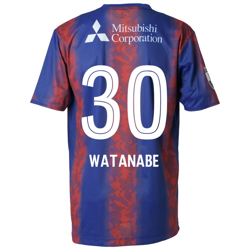 Kandiny Niño Camiseta Matthew Watanabe #30 Azul Rojo 1ª Equipación 2024/25 La Camisa