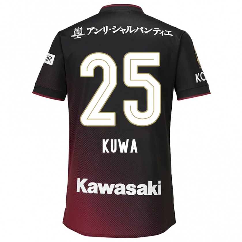 Kandiny Kinderen Yuya Kuwasaki #25 Zwart Rood Thuisshirt Thuistenue 2024/25 T-Shirt